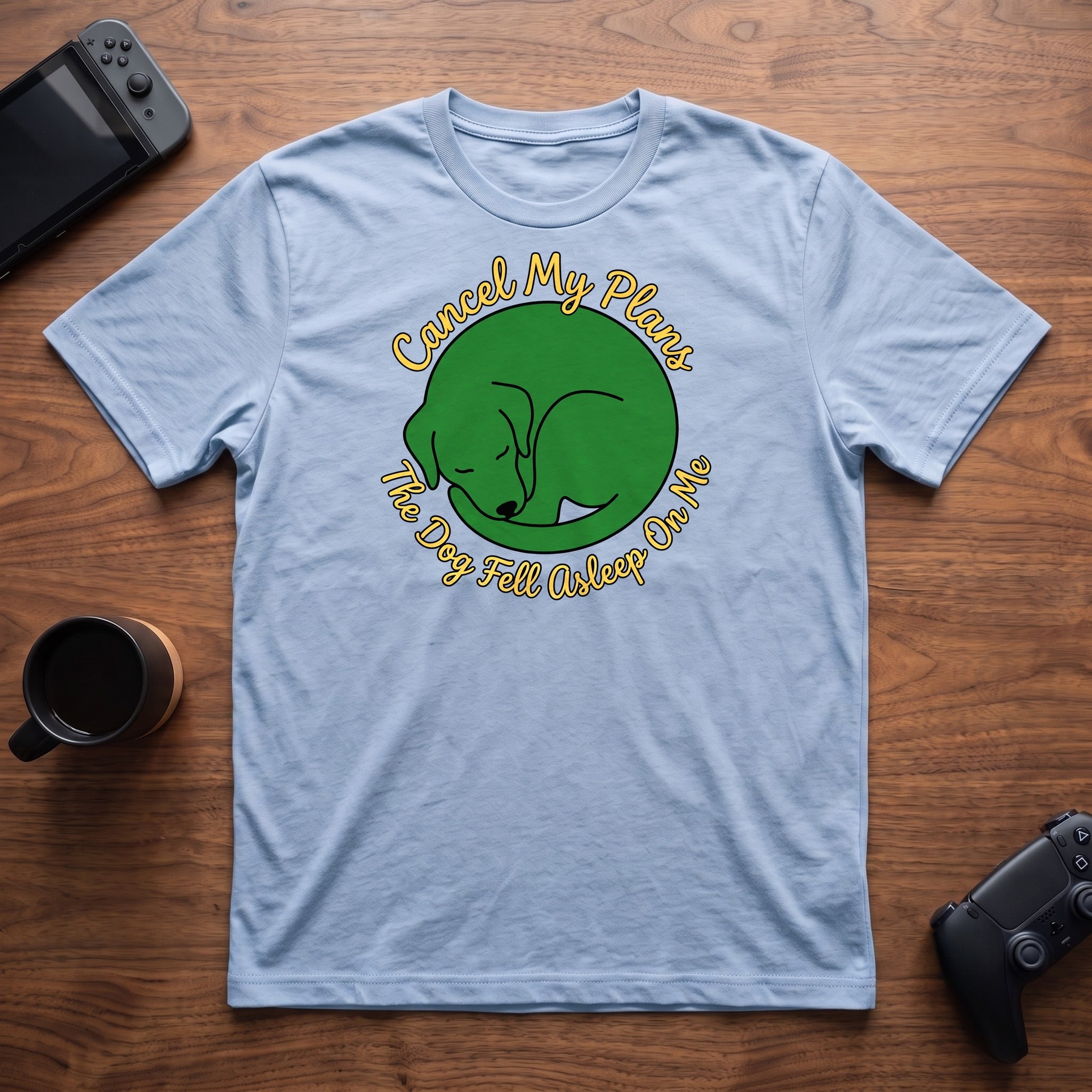Dog Fell Asleep T-Shirt - Light Blue