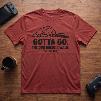 Dog Needed A Walk T-Shirt - Red