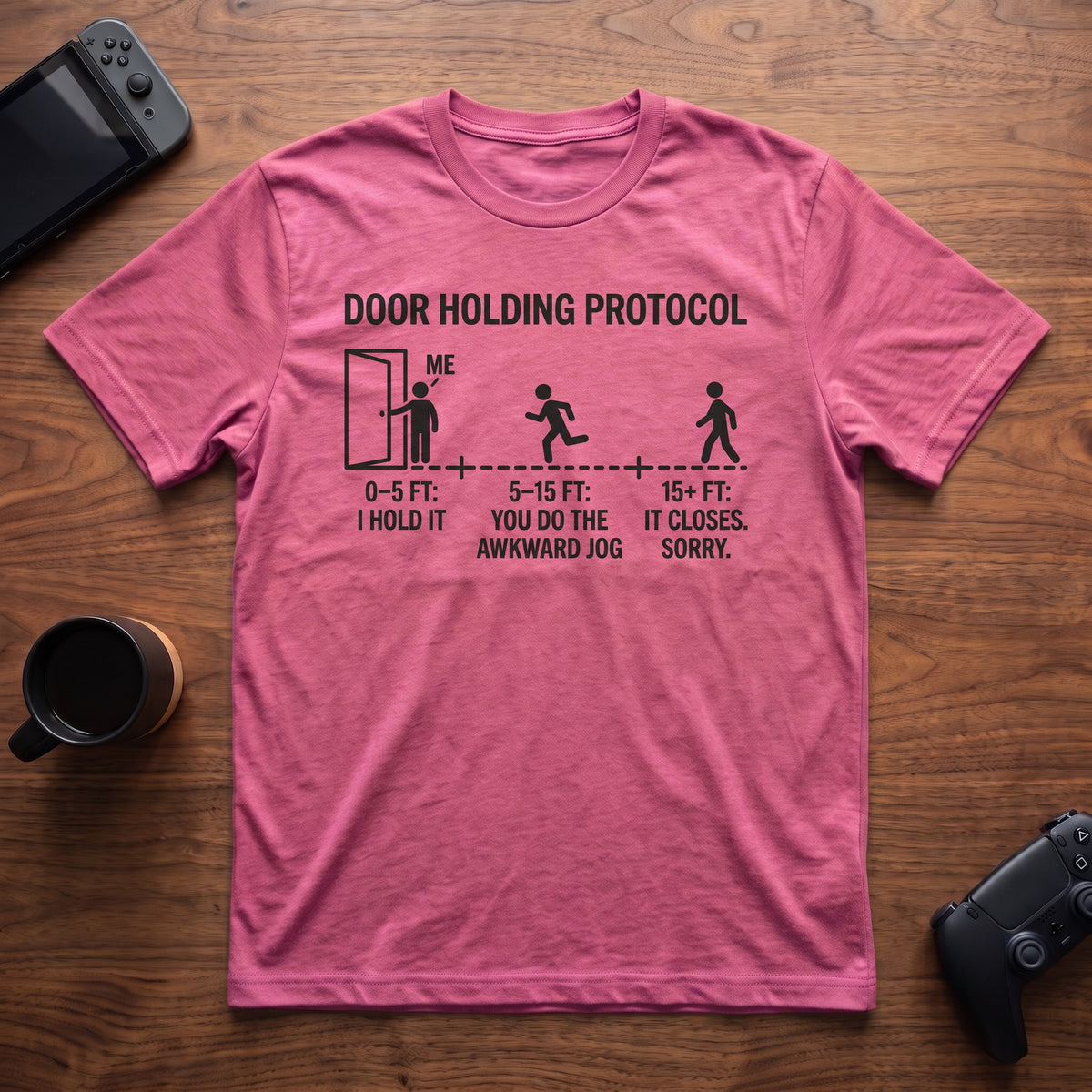 Door Protocol T-Shirt - Heather Berry