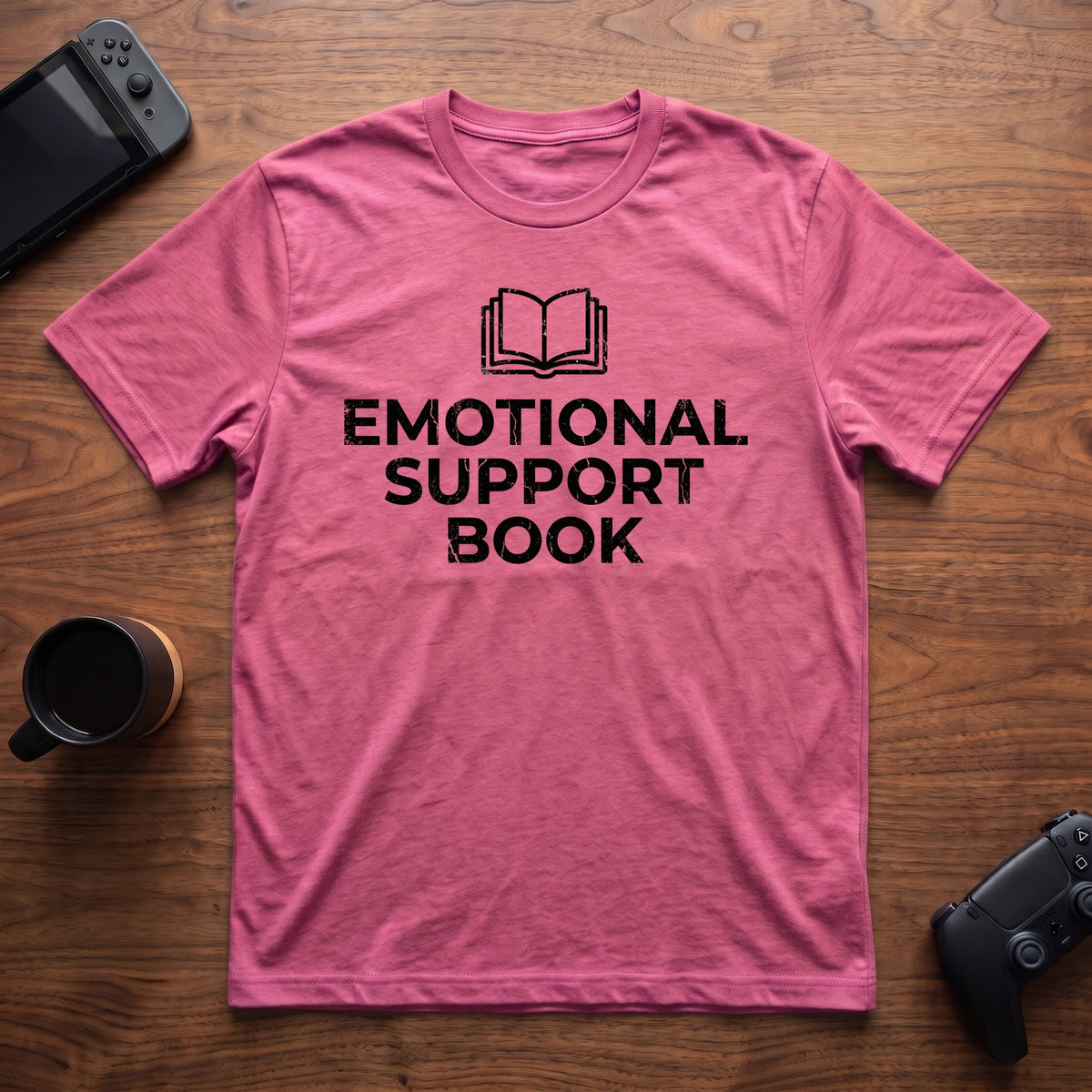 Emotional Support Book T-Shirt - Heather Berry