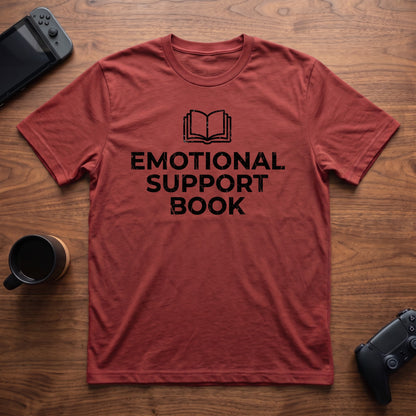 Emotional Support Book T-Shirt - Red