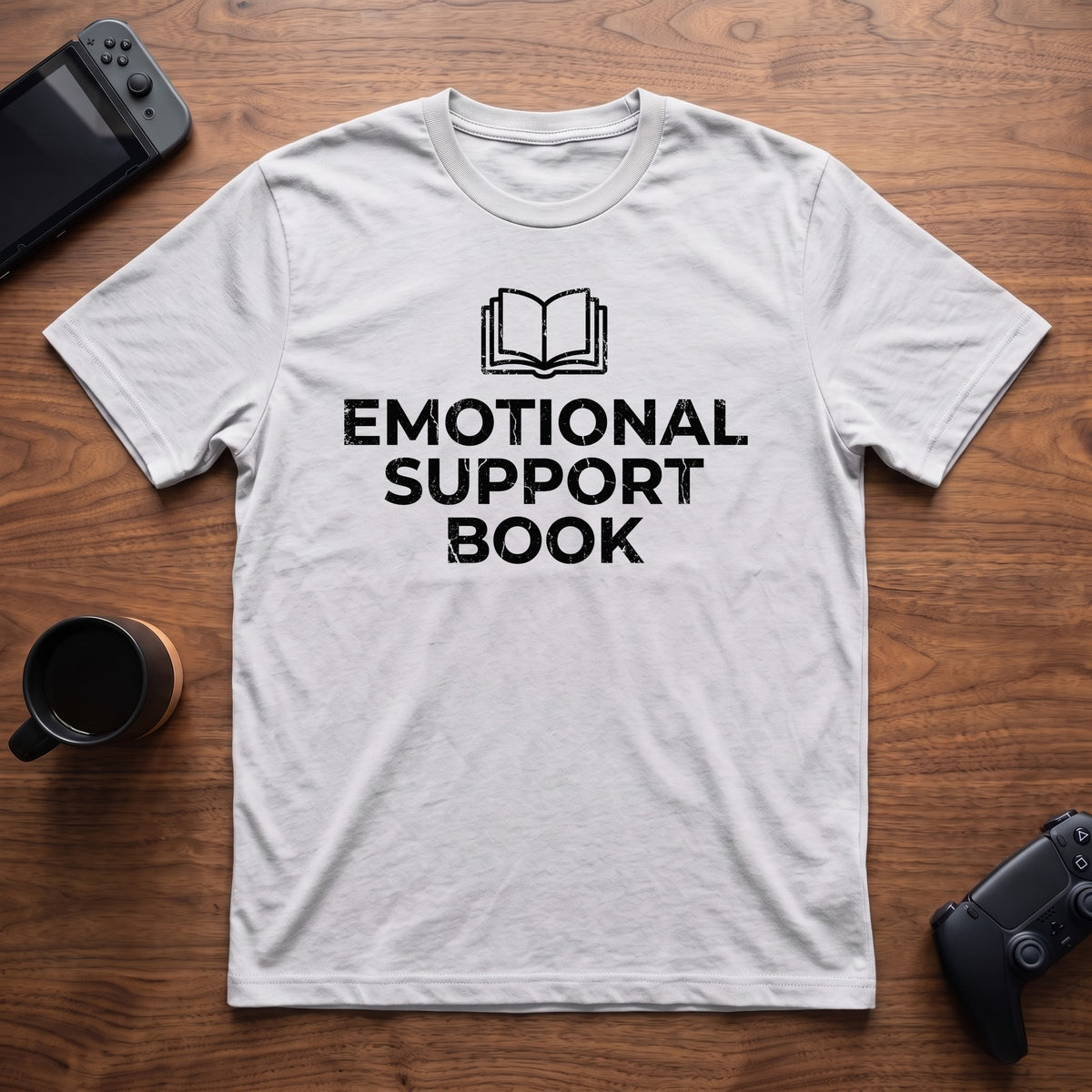 Emotional Support Book T-Shirt - White