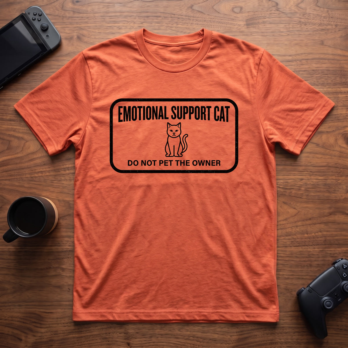 Emotional Support Cat T-Shirt - Heather Orange