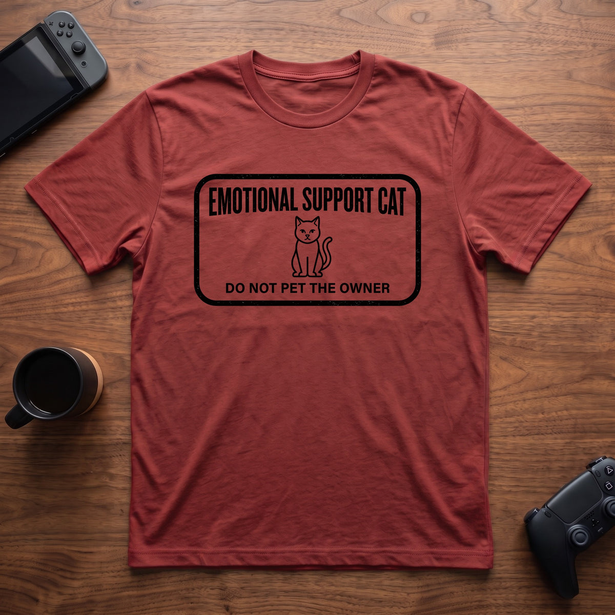 Emotional Support Cat T-Shirt - Red