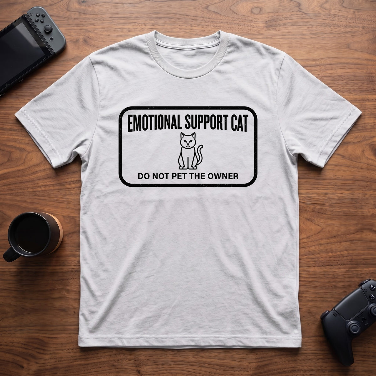 Emotional Support Cat T-Shirt - White