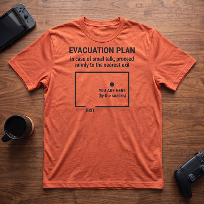 Evacuation Plan T-Shirt - Heather Orange