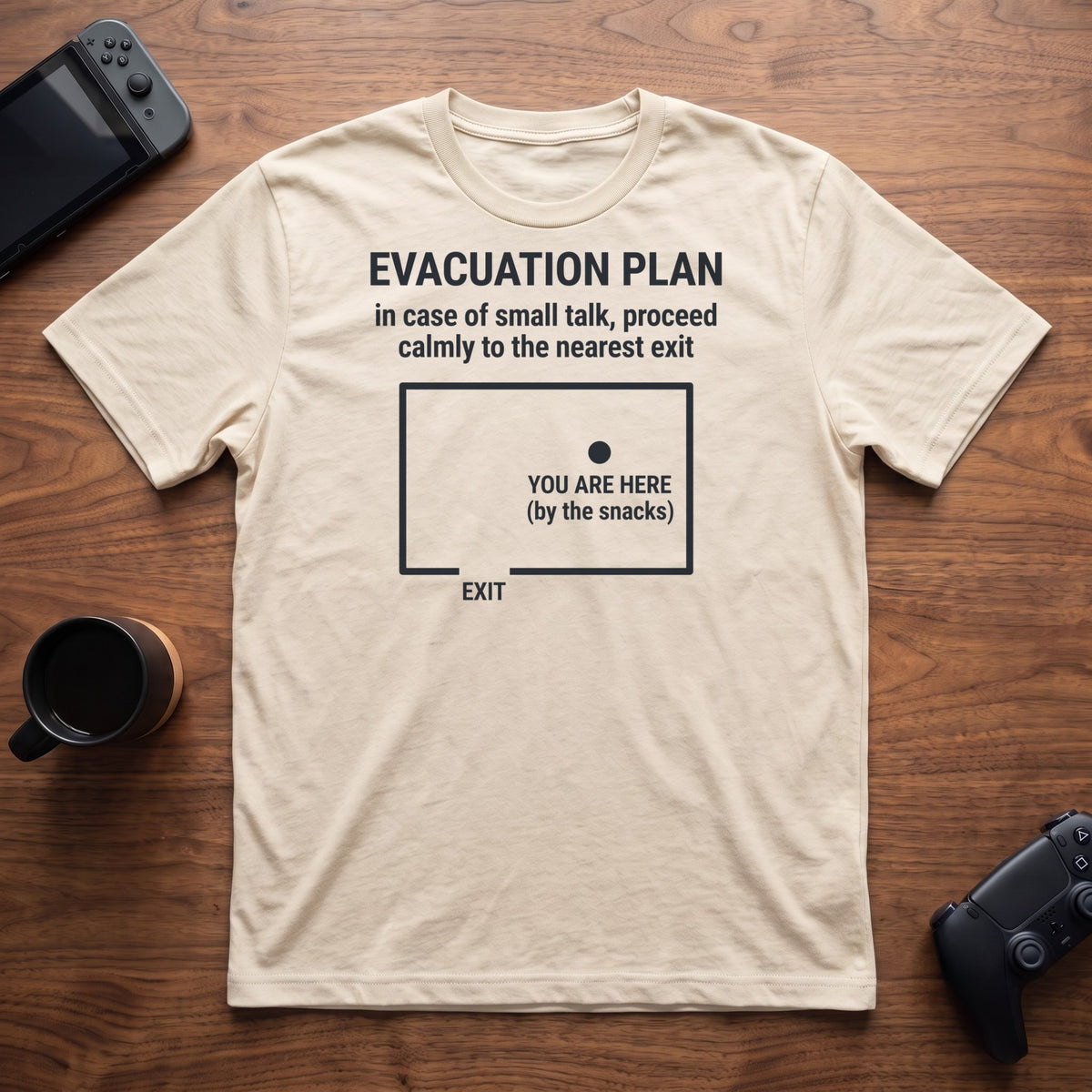 Evacuation Plan T-Shirt - Natural