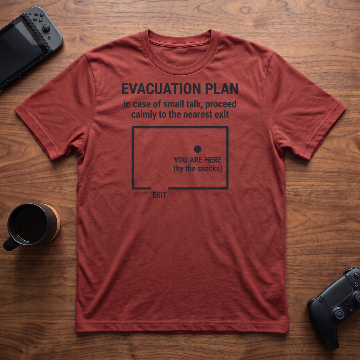 Evacuation Plan T-Shirt - Red