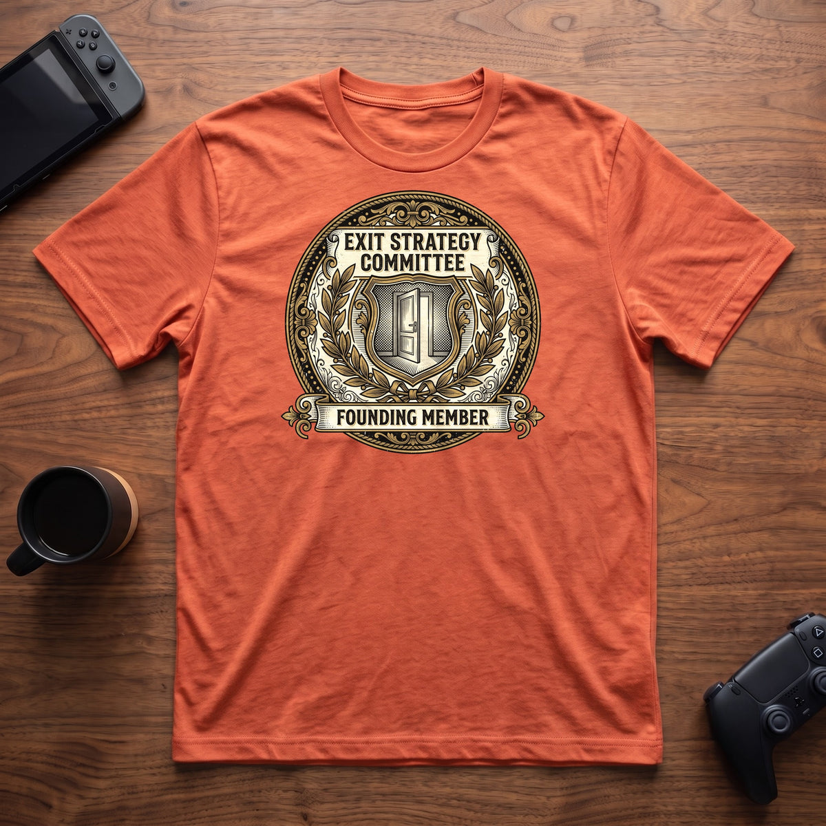 Exit Strategy Committee T-Shirt - Heather Orange
