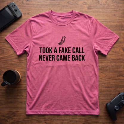 Fake Phone Call T-Shirt - Heather Berry