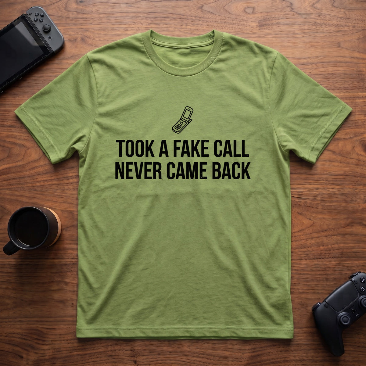 Fake Phone Call T-Shirt - Lime