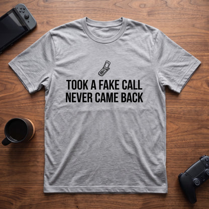 Fake Phone Call T-Shirt - Sport Grey