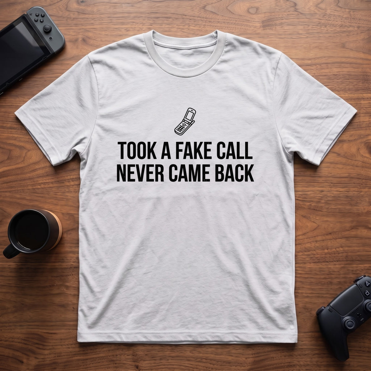 Fake Phone Call T-Shirt - White