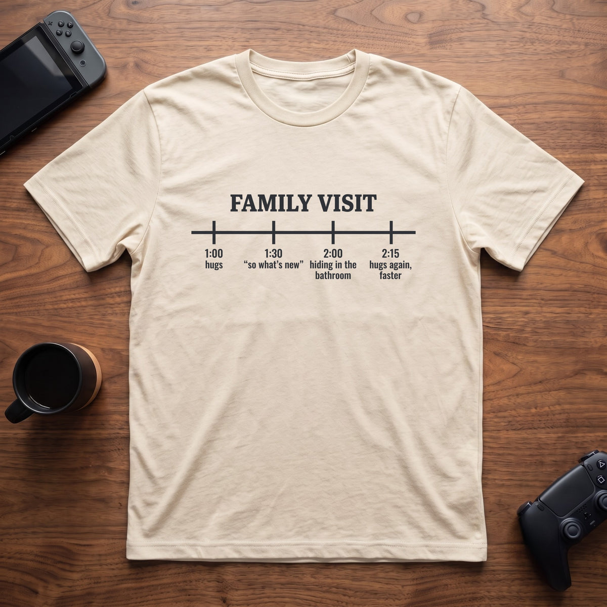 Family Visit T-Shirt - Natural