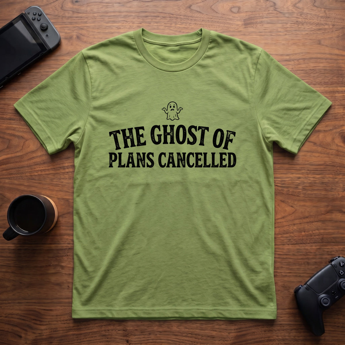 Ghost of Plans Cancelled T-Shirt - Lime