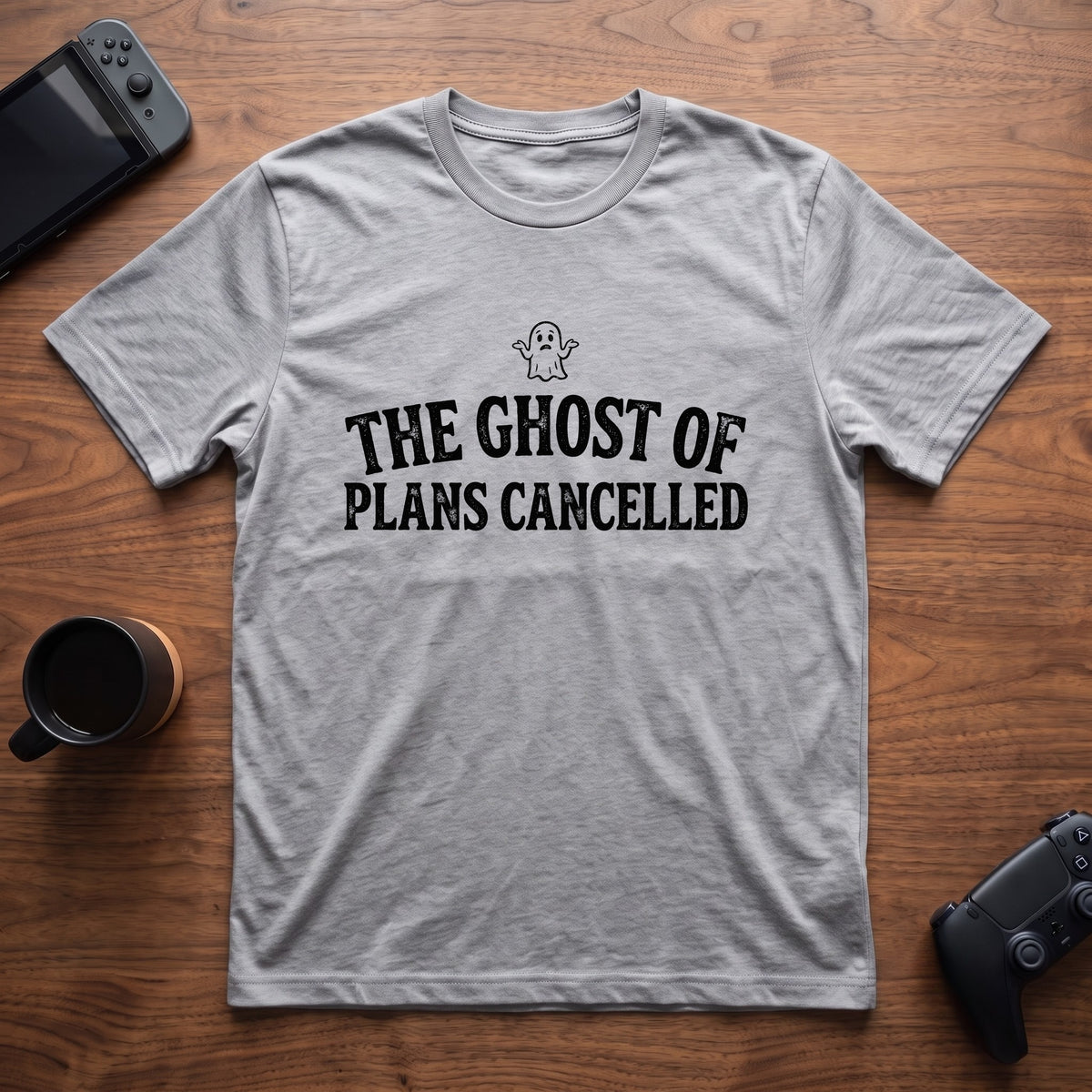 Ghost of Plans Cancelled T-Shirt - Sport Grey