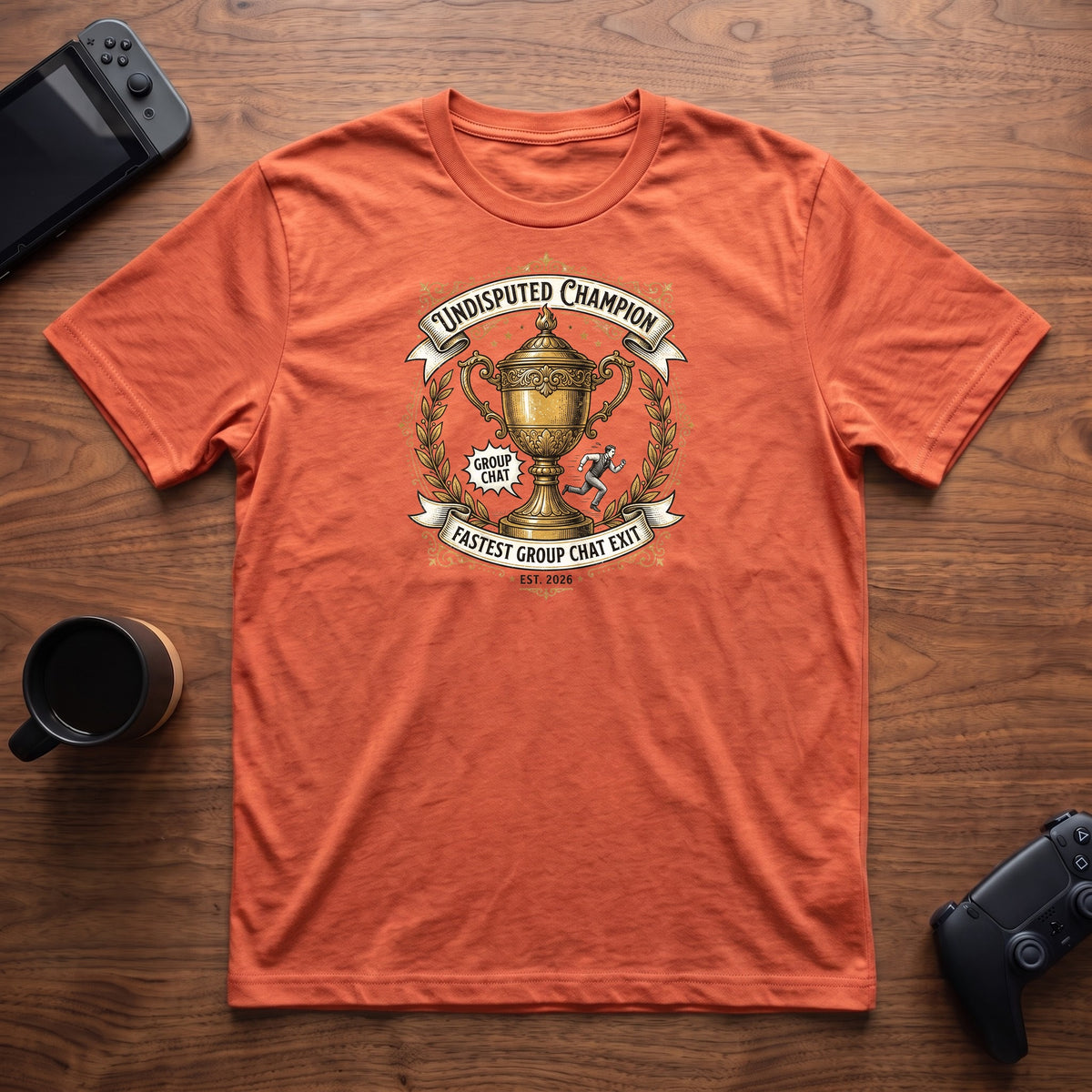 Group Chat Exit Champion T-Shirt - Heather Orange