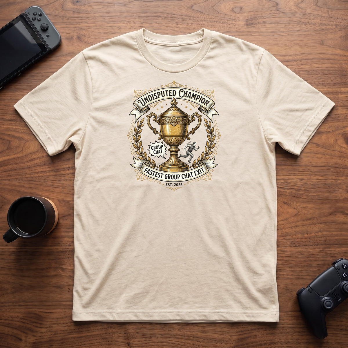 Group Chat Exit Champion T-Shirt - Natural