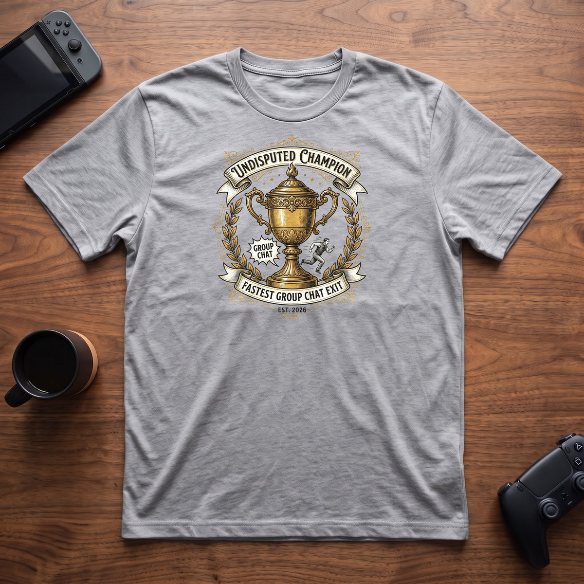 Group Chat Exit Champion T-Shirt - Sport Grey