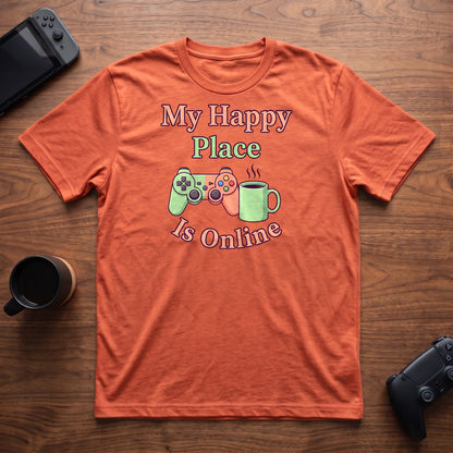Happy Online T-Shirt - Heather Orange