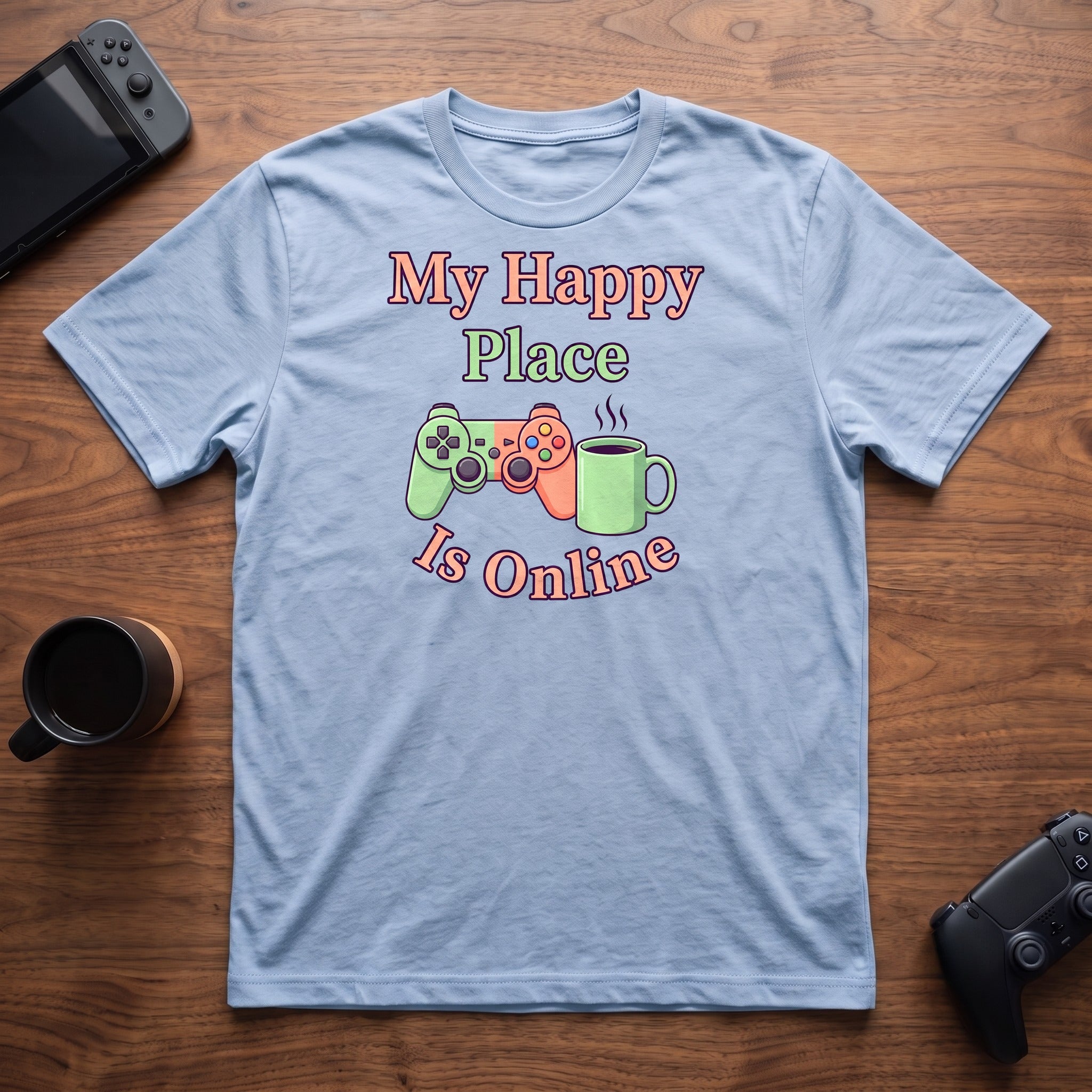 Happy Online T-Shirt - Light Blue