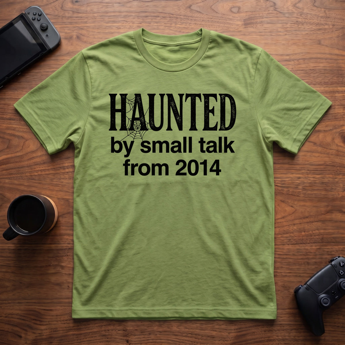 Haunted By Small Talk T-Shirt - Lime