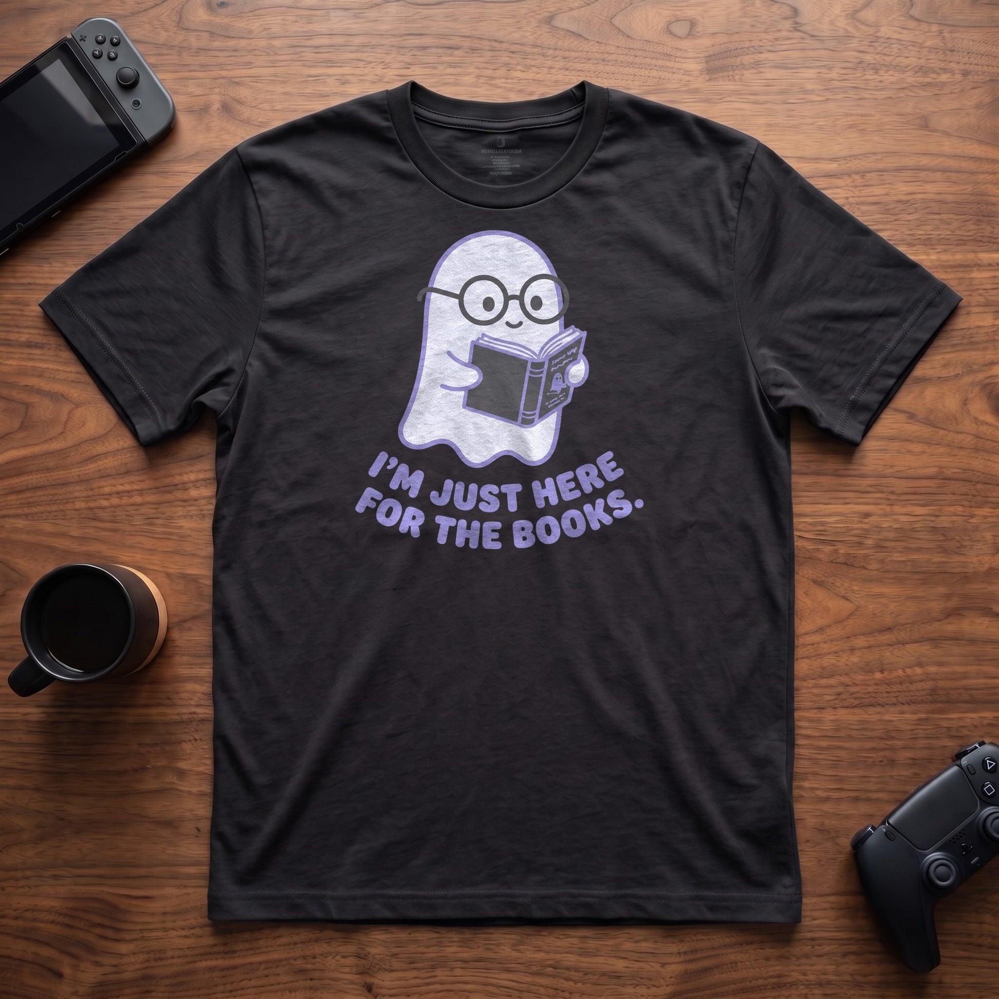 Here For The Books T-Shirt - Black