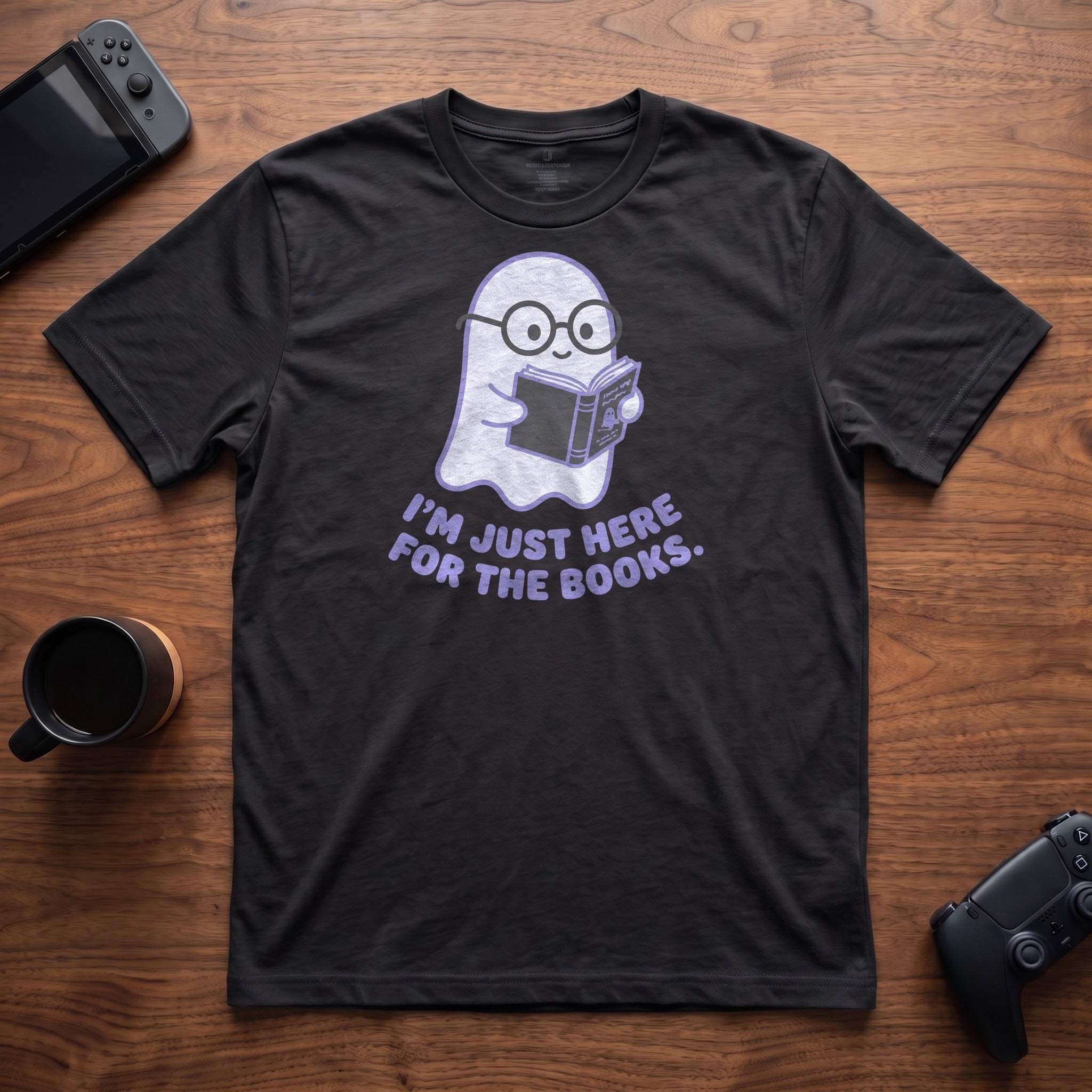 Here For The Books T-Shirt - Black