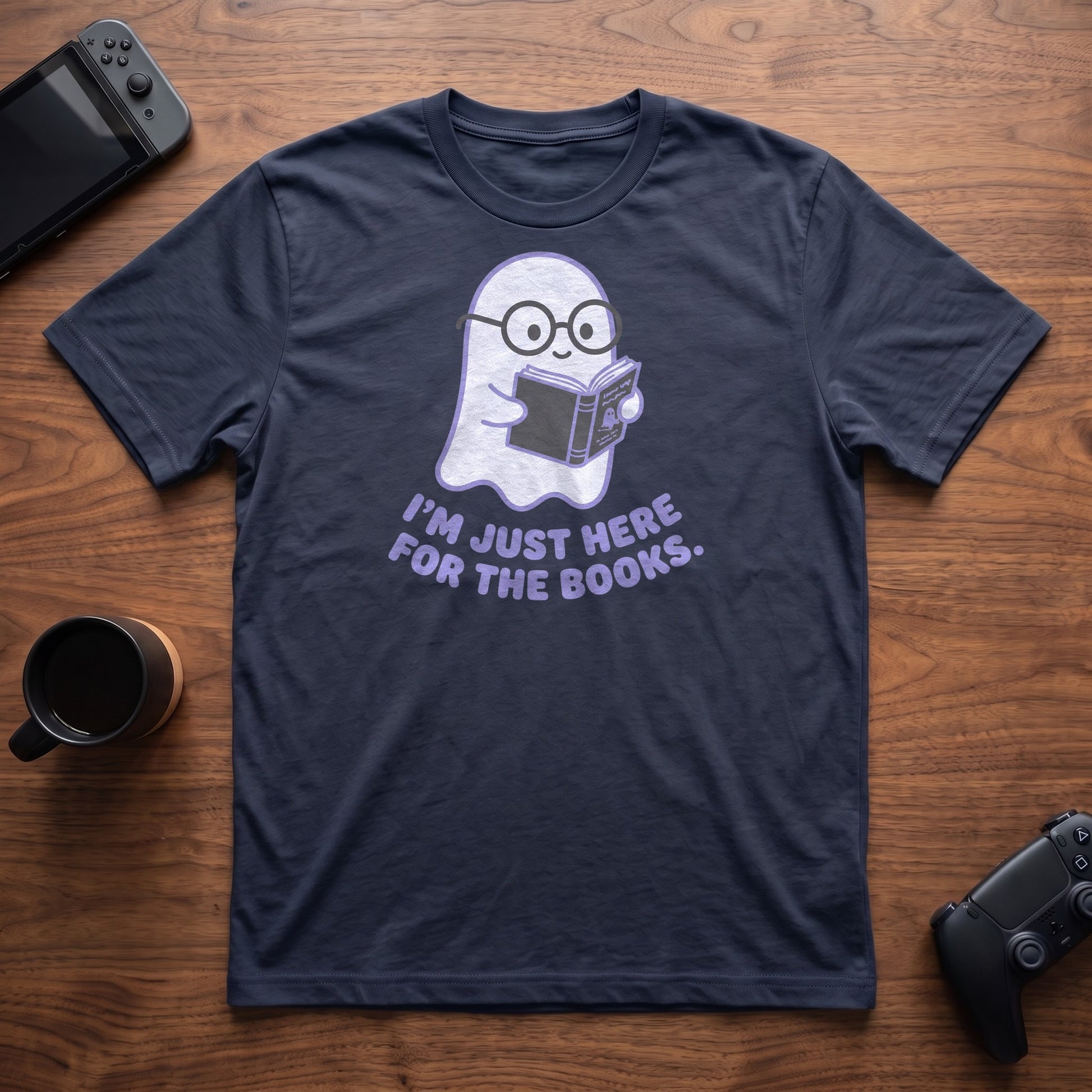 Here For The Books T-Shirt - Navy