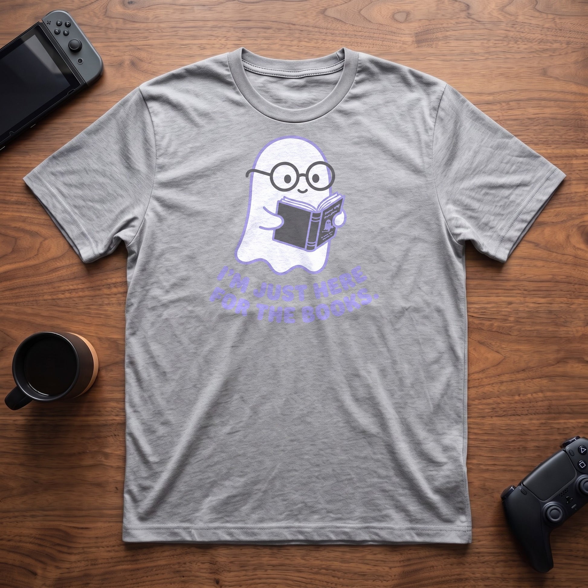 Here For The Books T-Shirt - Sport Grey