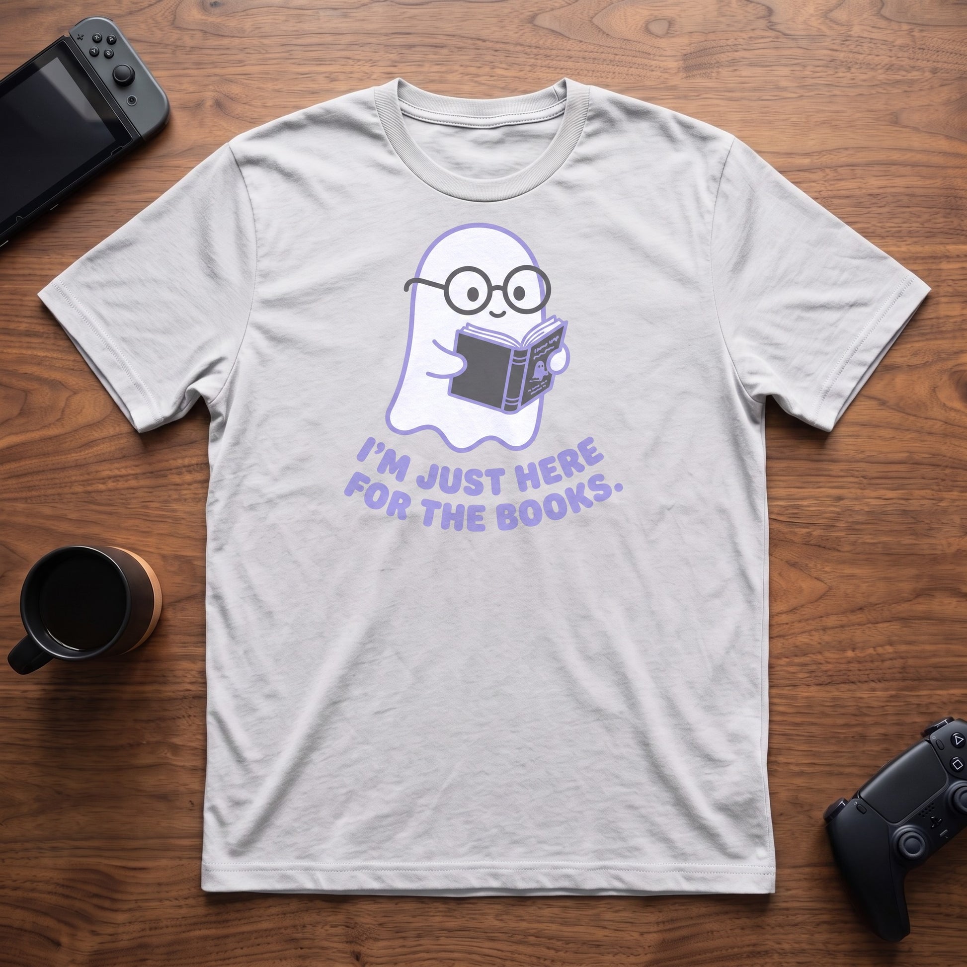 Here For The Books T-Shirt - White