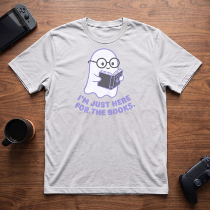 Here For The Books T-Shirt - White