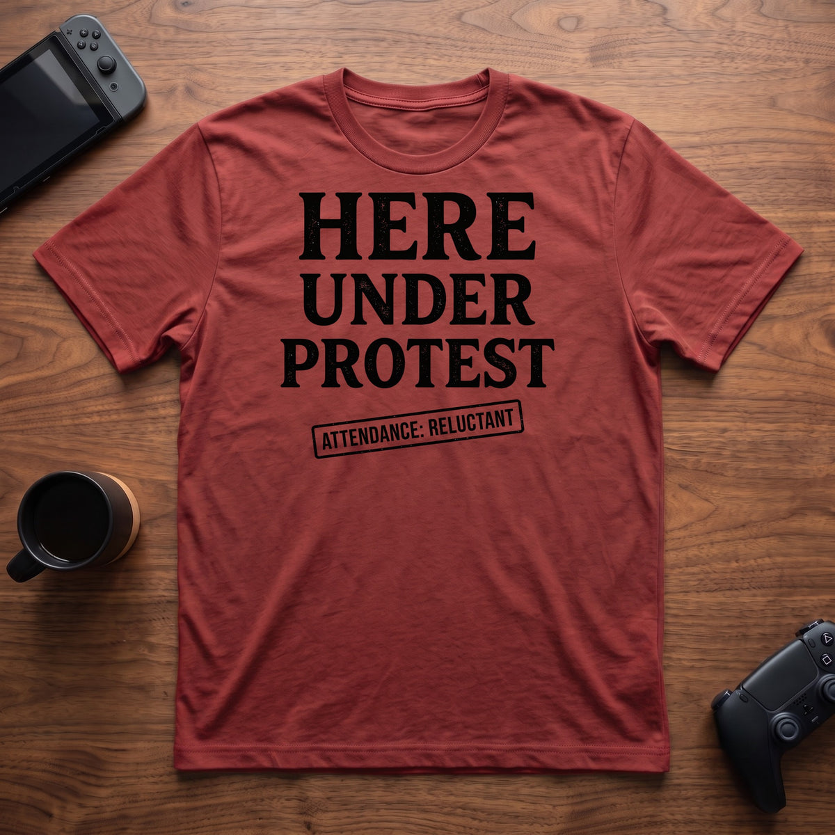Here Under Protest T-Shirt - Red