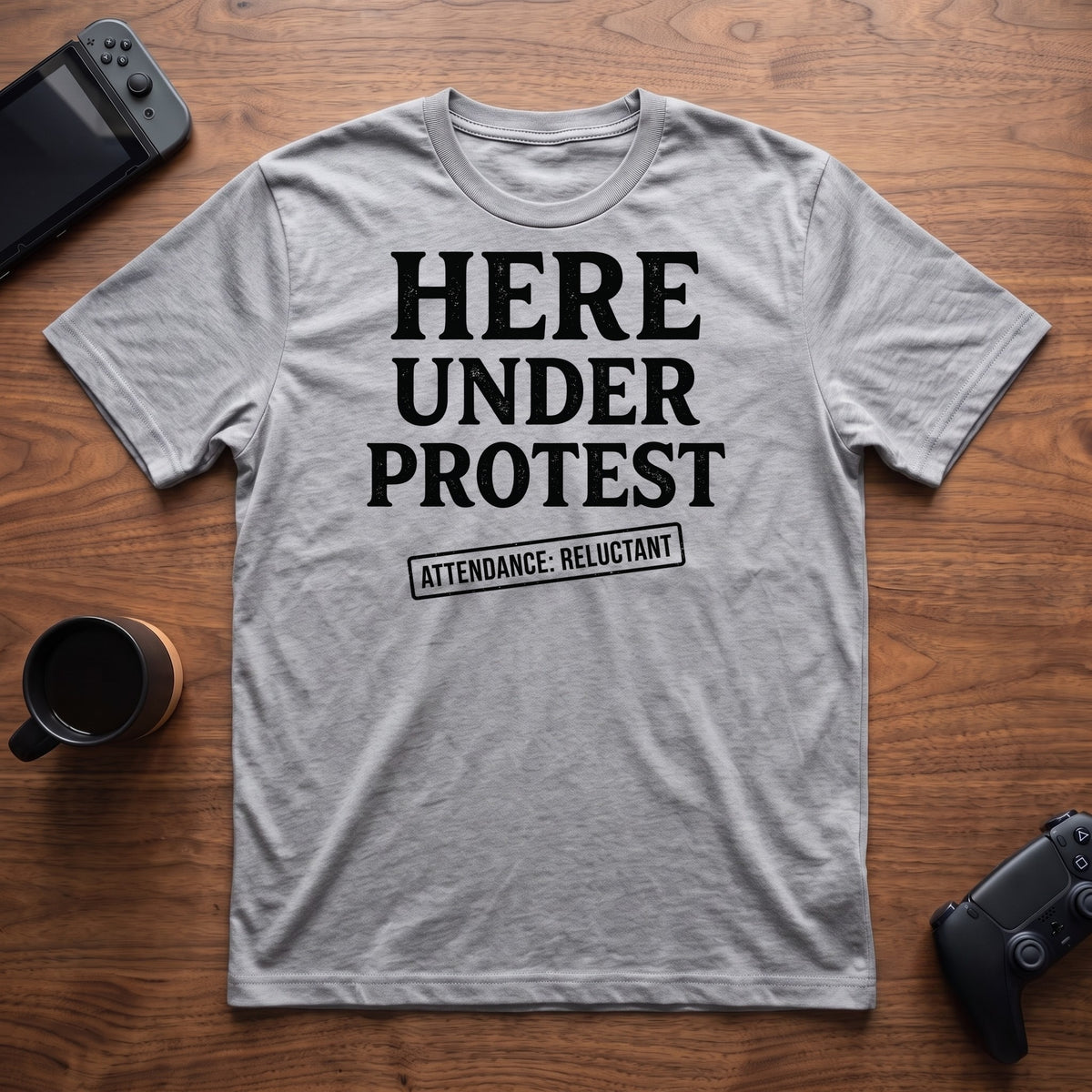 Here Under Protest T-Shirt - Sport Grey