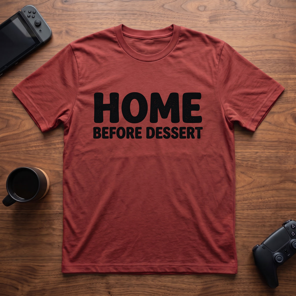 Home Before Dessert T-Shirt - Red