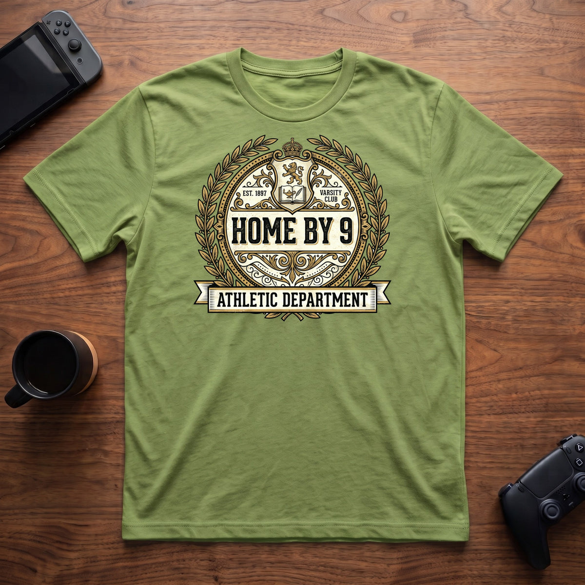 Home By 9 Athletic Dept T-Shirt - Lime