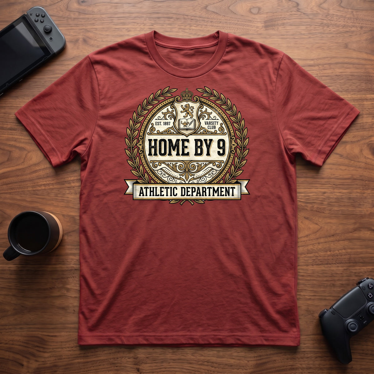 Home By 9 Athletic Dept T-Shirt - Red