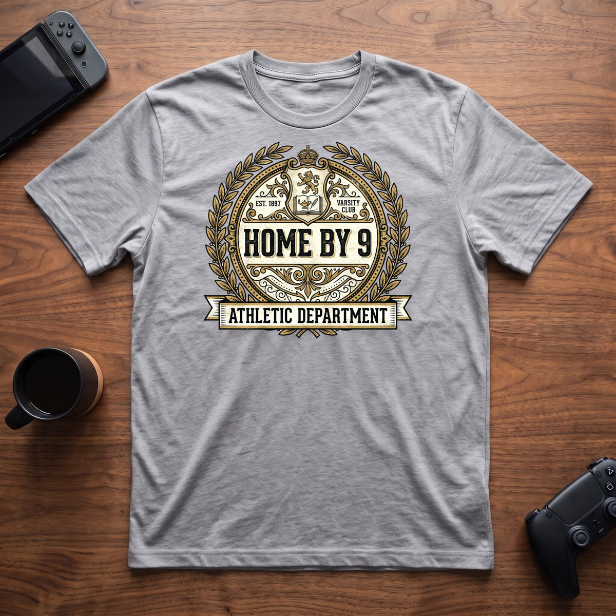 Home By 9 Athletic Dept T-Shirt - Sport Grey