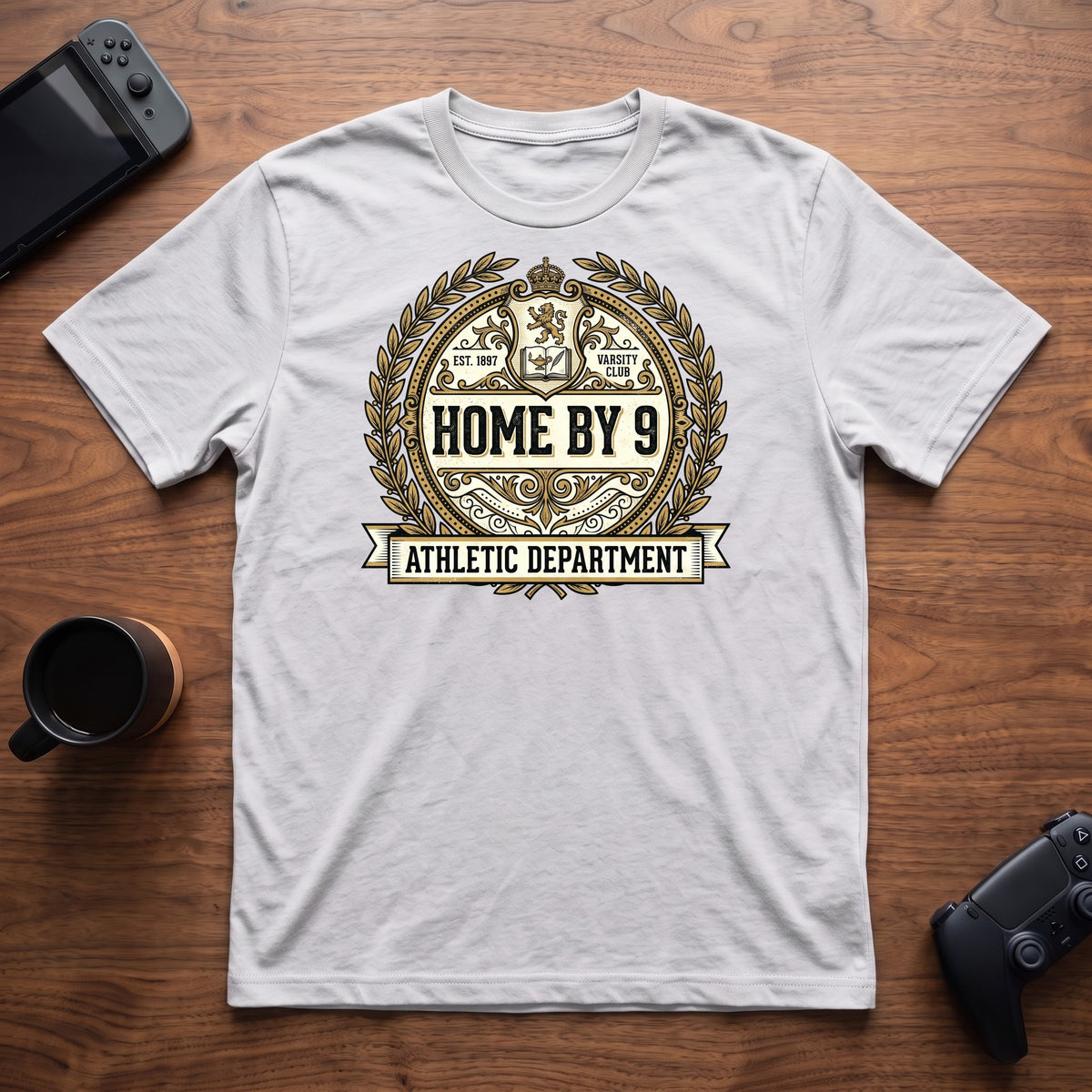 Home By 9 Athletic Dept T-Shirt - White