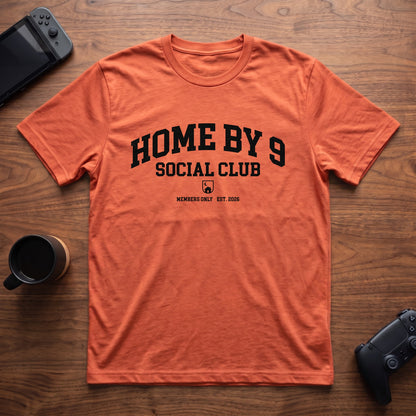 Home By 9 Social Club T-Shirt - Heather Orange