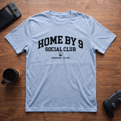 Home By 9 Social Club T-Shirt - Light Blue