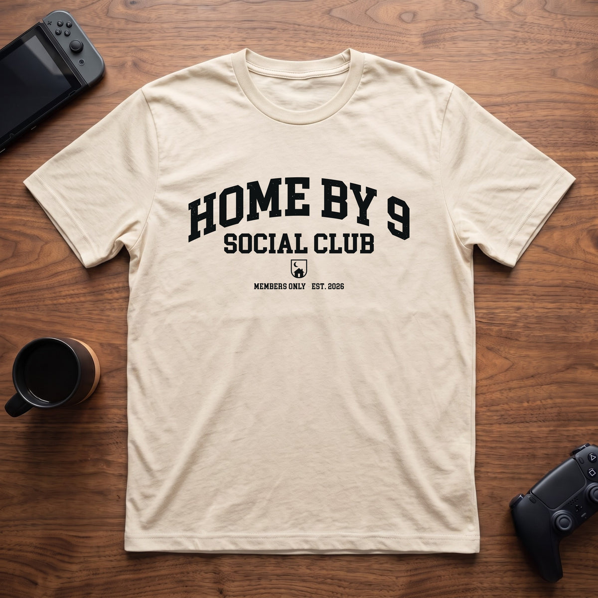 Home By 9 Social Club T-Shirt - Natural