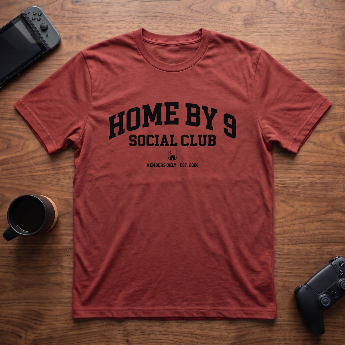 Home By 9 Social Club T-Shirt - Red
