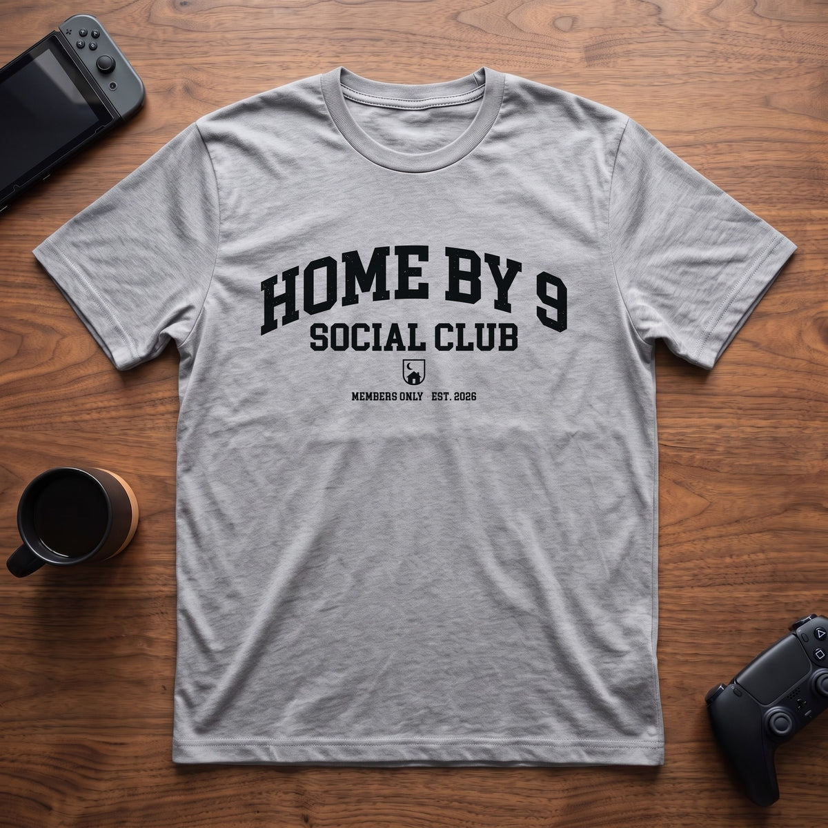 Home By 9 Social Club T-Shirt - Sport Grey