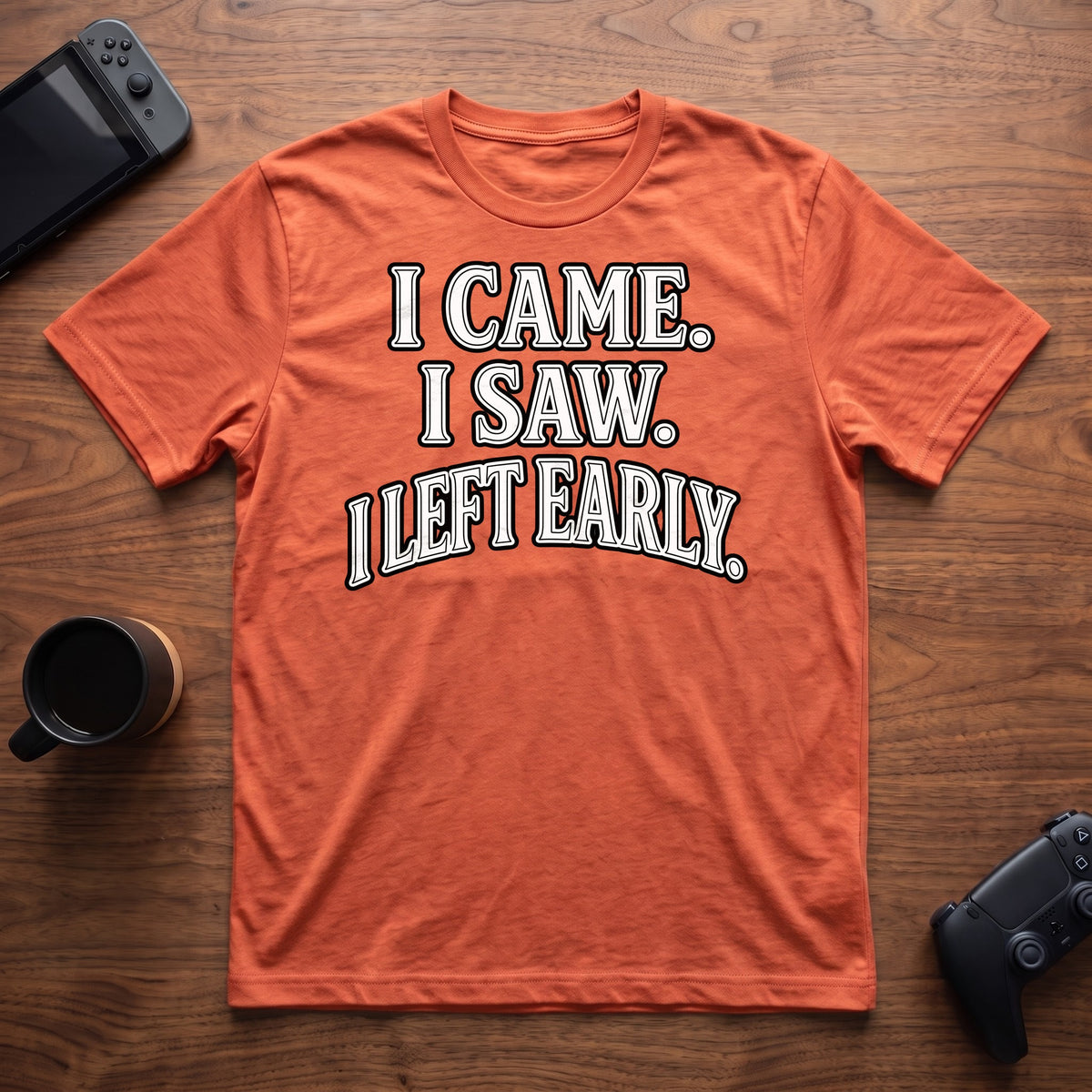 I Left Early T-Shirt - Heather Orange