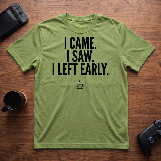 I Left Early w/Coffee T-Shirt - Lime