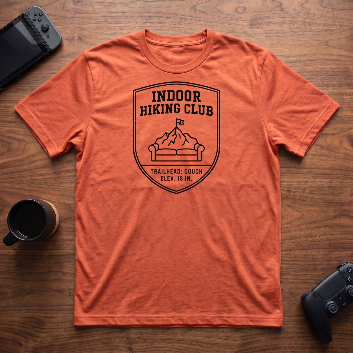 Indoor Hiking Club T-Shirt - Heather Orange