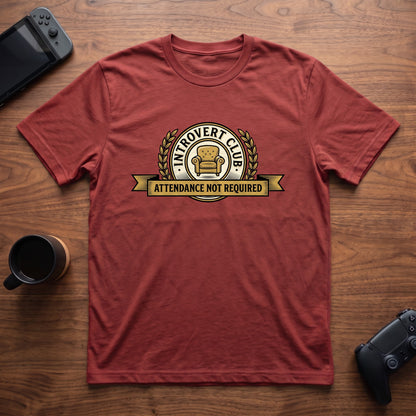 Attendance Not Required T-Shirt - Red