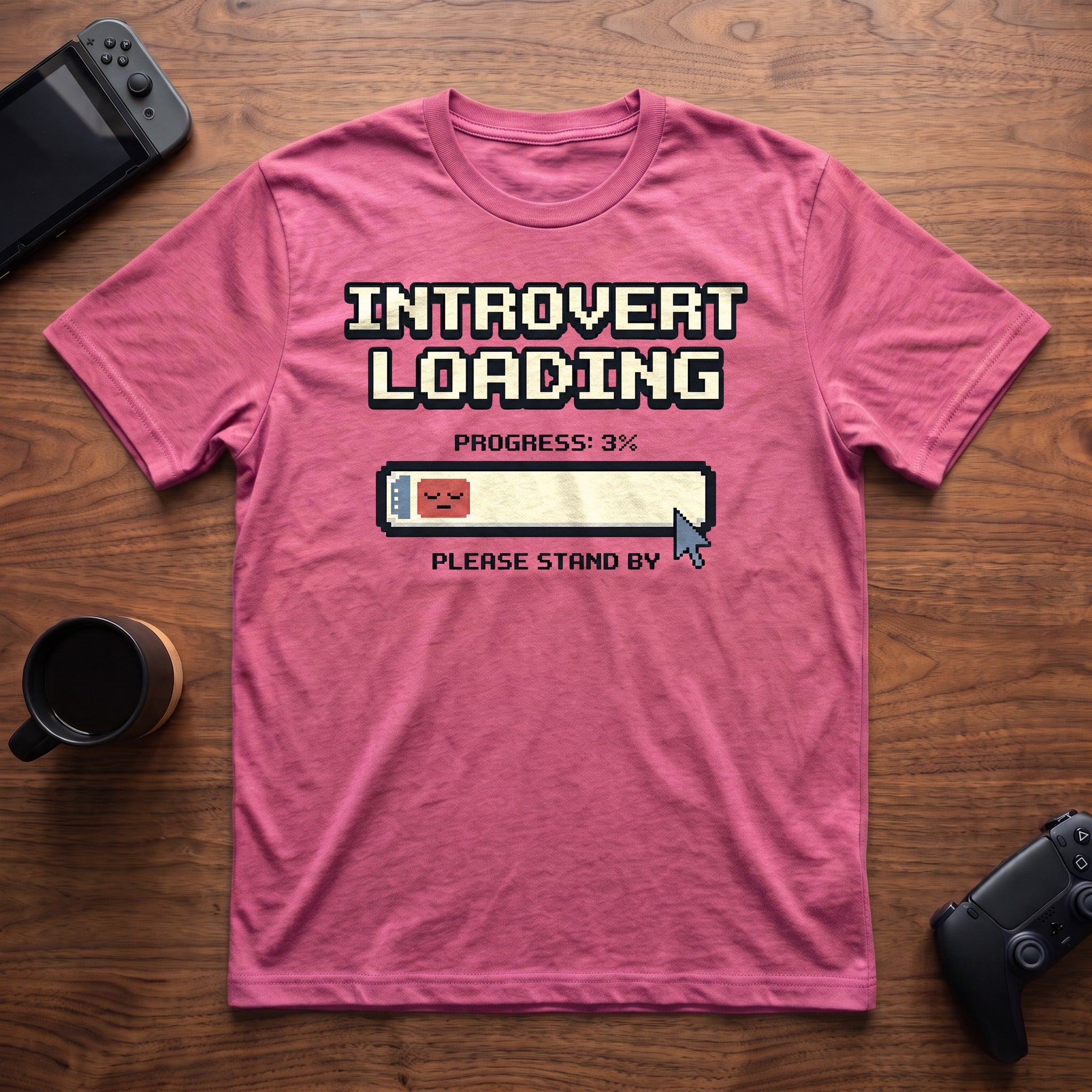 Introvert Loading T-Shirt - Heather Berry