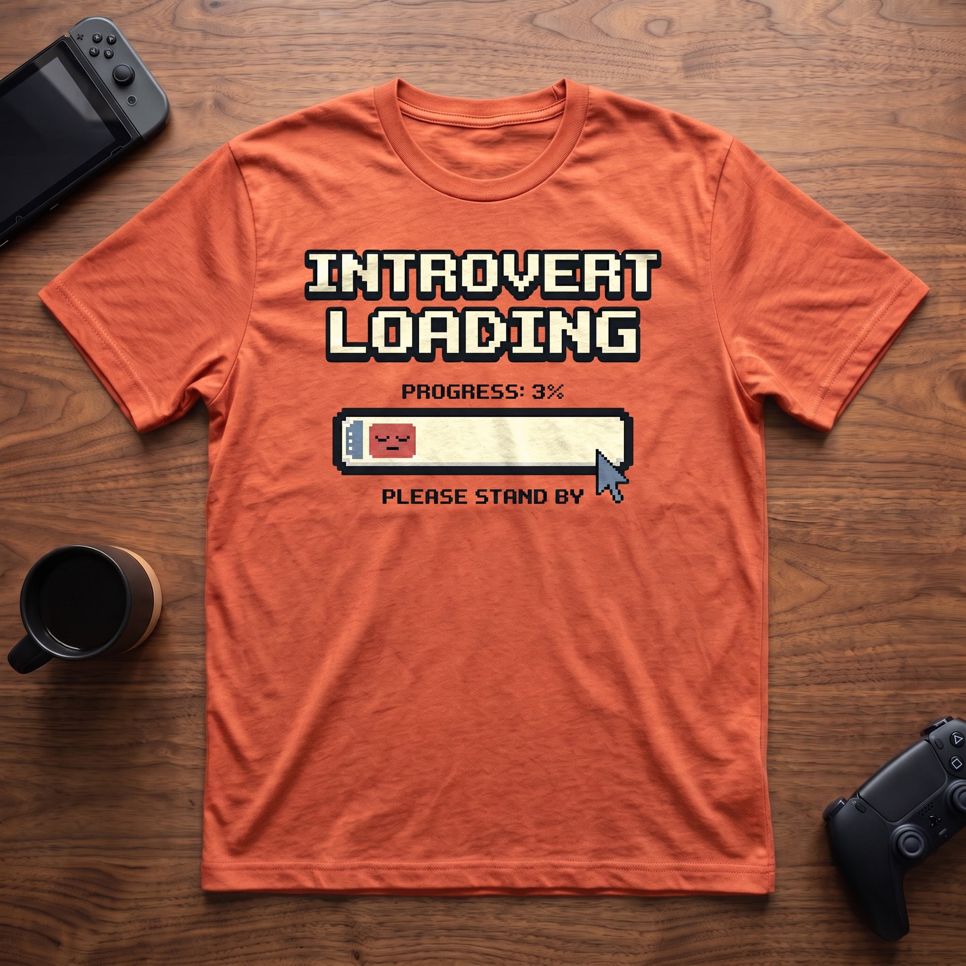 Introvert Loading T-Shirt - Heather Orange